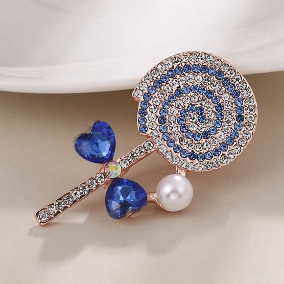 Lollipop Brooch Lollipop Pin Rhinestone Candy Brooch Pin - Picture 3 of 5